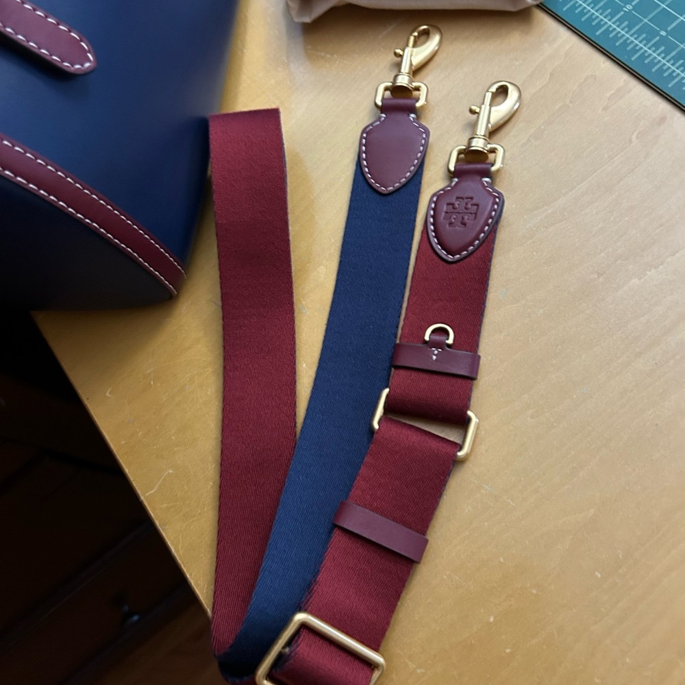 Tory Burch T Monogram Color Block Barrel Bag - Picture 7 of 16